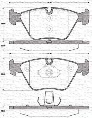 MAGNETI MARELLI 363702161243 -  Комплект тормозных колодок, дисковый тормоз
